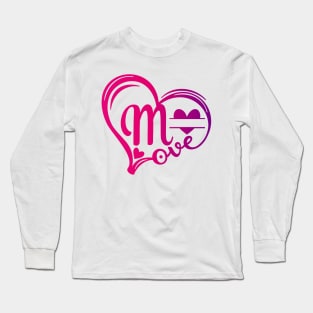 letter m monogram in the shape of love Long Sleeve T-Shirt